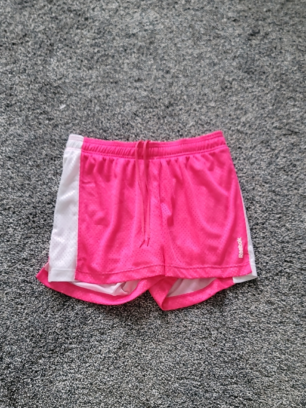 Reebok Hot Pink Athletic Mesh Shorts with White Panels